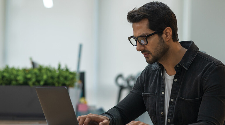 A businessman on his laptop