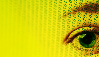 eye on a yellow background