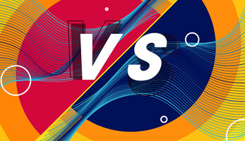 Abstract image showing "versus" overlap of shapes