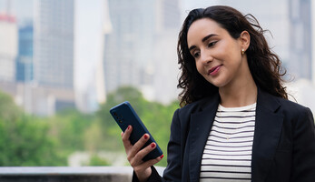 A woman using a smartphone