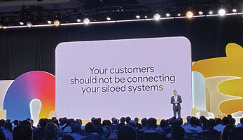 Google Cloud leader at a conference