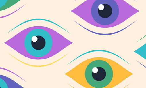 Abstract image of illustrated eyes 