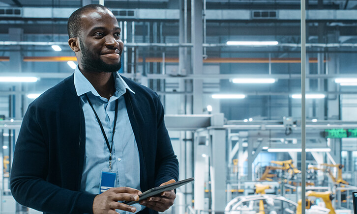 Man in Manufacturing plant