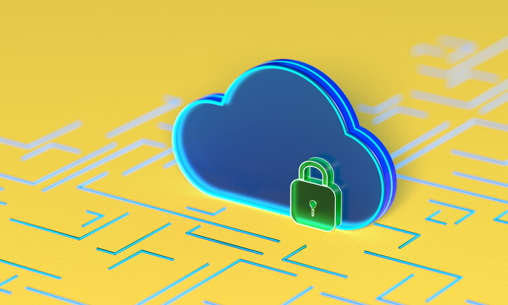 Illustration of cloud and lock