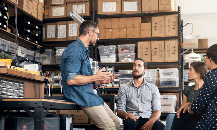 Group of colleagues having a discussion
