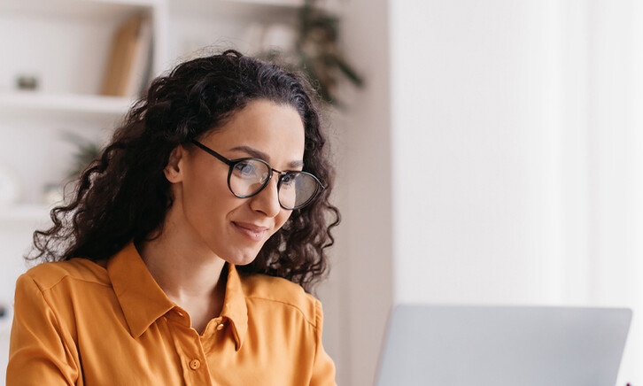 Person using computer in small business