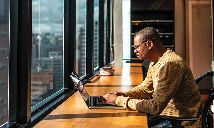 Man in Office at laptop