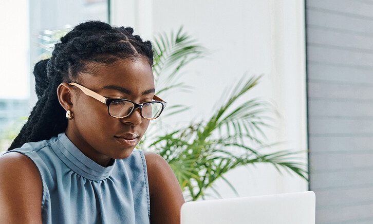 Person using computer in small business