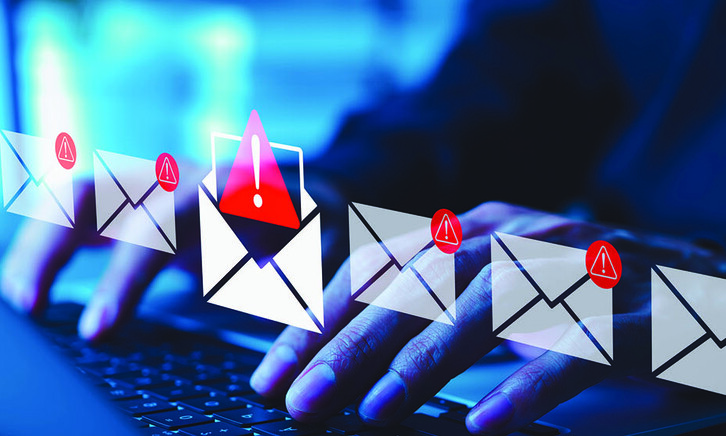 Person opening dangerous email