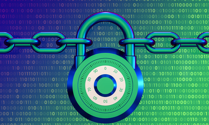 Image of a security lock against a blue-green background