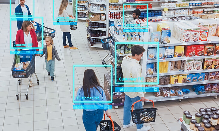 Computer vision spotlighting shoppers in store