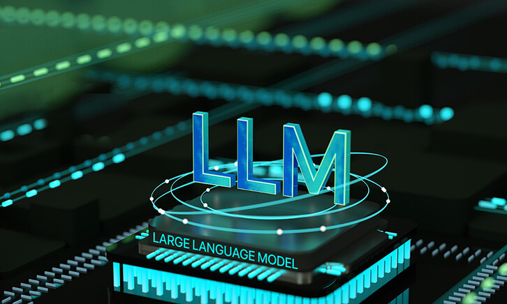 LLM dark background with lights