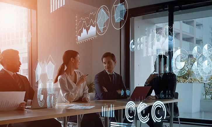 Financial business people using AI 