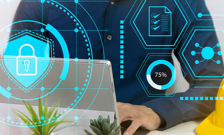 Person using secure computer