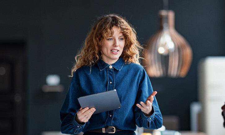 Small business leader in a meeting