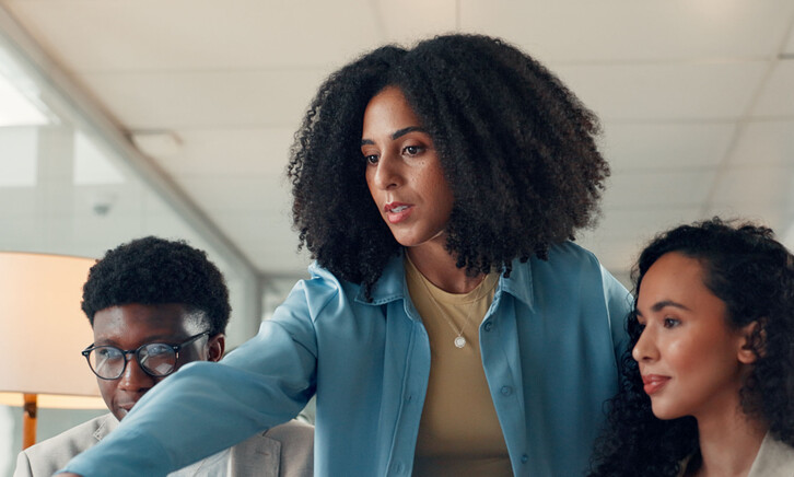 Employees collaborating