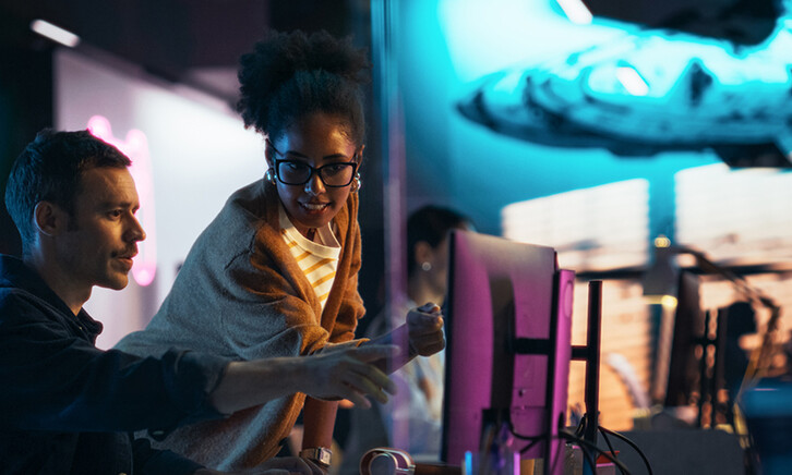 Coworkers collaborating