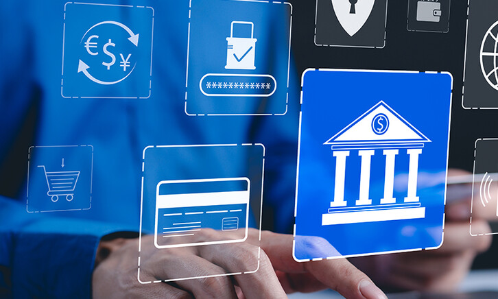 Person accessing financial website