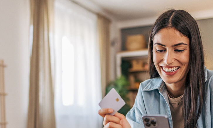 Person using credit card