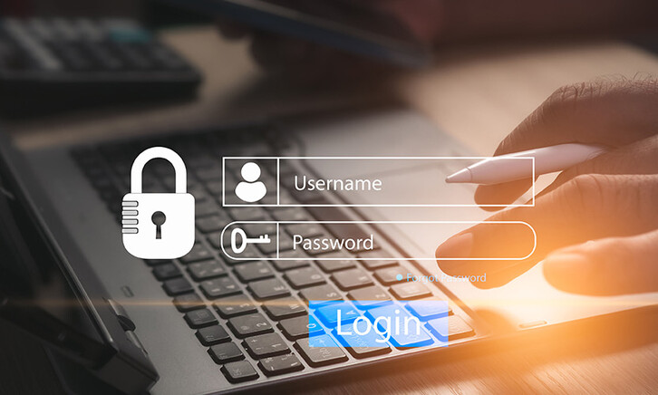 Person logging into computer