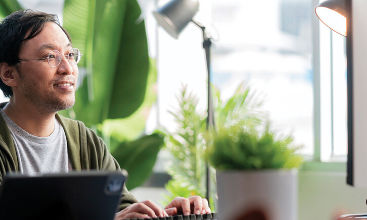 Man working in a home office 