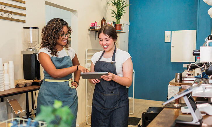 Two Employees in a Coffee Shop