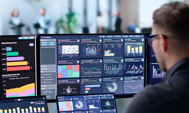 Person reviewing analytics