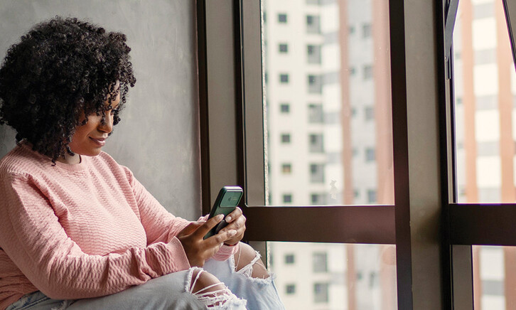 Woman handling her finances from home