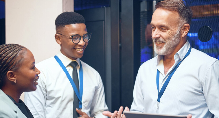 IT leader working with tech support