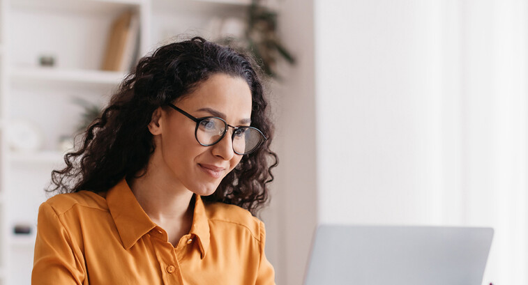 Person using computer in small business