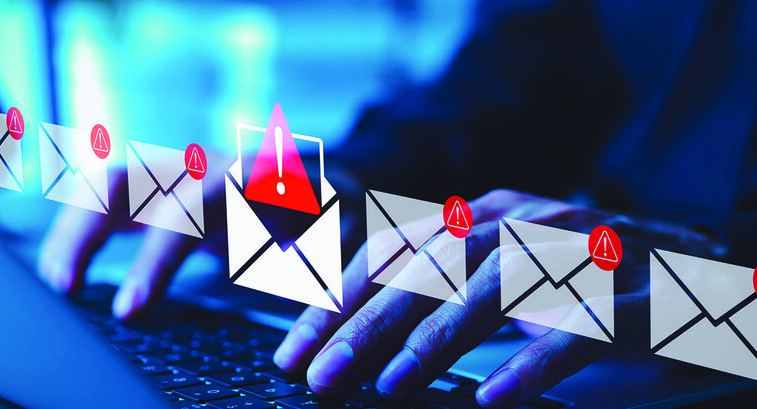 Person opening dangerous email