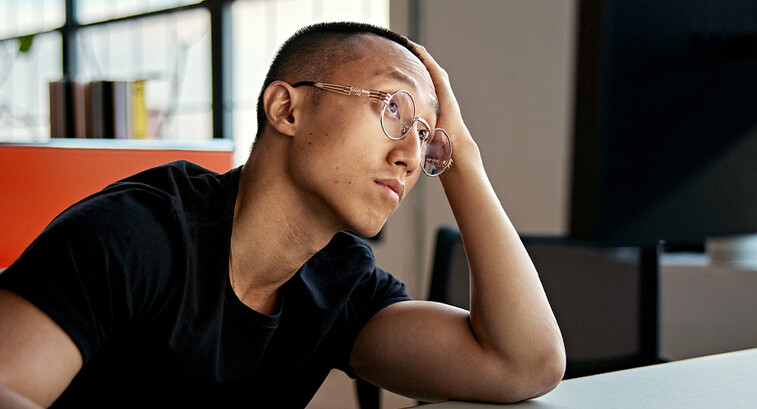 Person overworked in the office