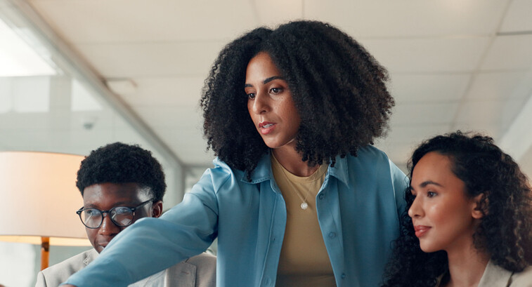 Employees collaborating