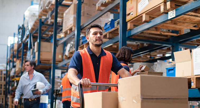 Person shipping boxes