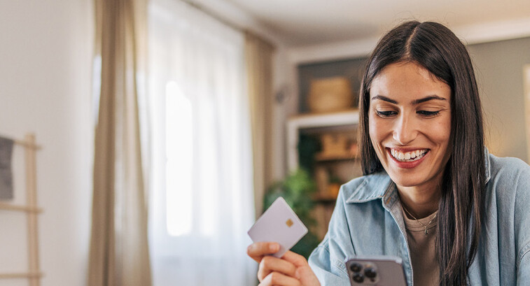 Person using credit card