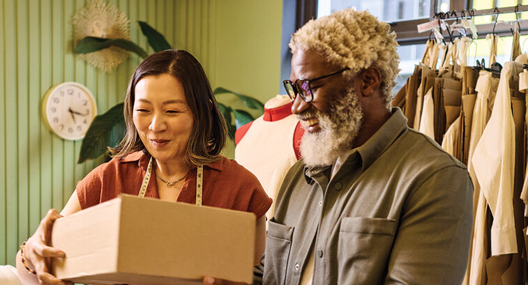 small business team works on online orders