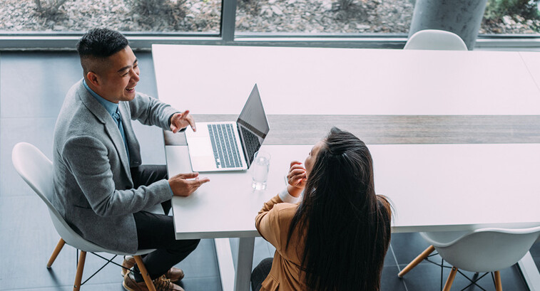 Co-workers collaborating