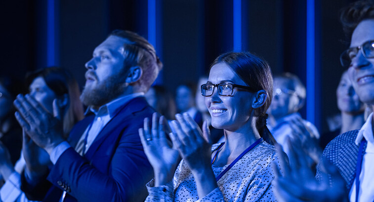 People attending conference