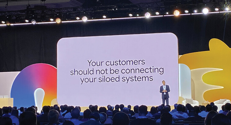 Google Cloud leader at a conference