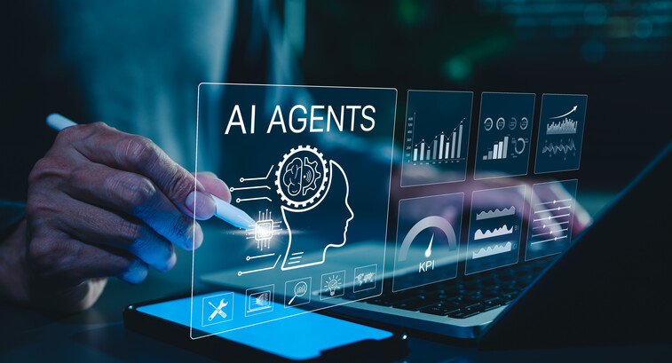 Person interacts with AI agent technology