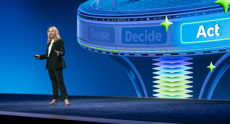 Kellie Romack of ServiceNow speaking onstage at Knowledge 2026