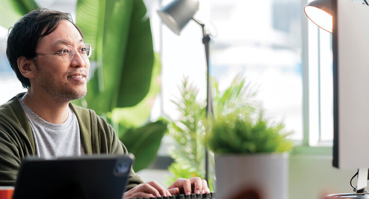 Man working in a home office 