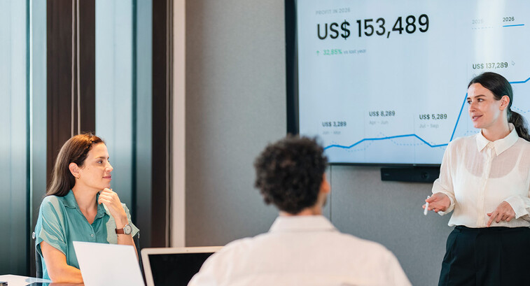 Business presentation in a meeting room 