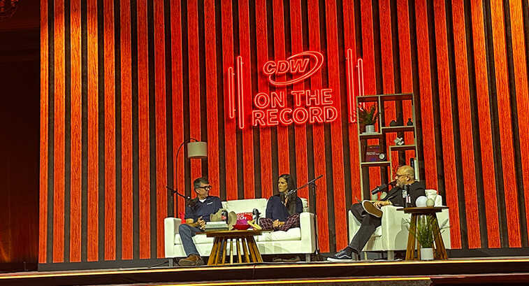 CDW team addressing crowd