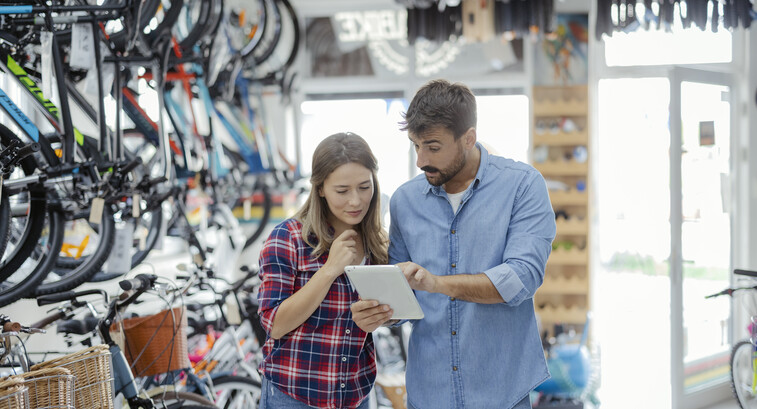 Bicycle Salesman Using Digital Tablet