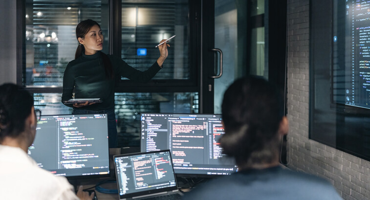 IT team working together