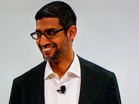 Google CEO Sundar Pichai announces Google's new cloud platform, Anthos