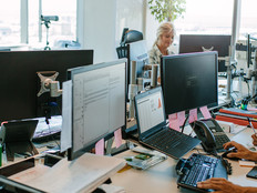 bank employees in an office 