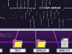 Retro terminal or old computer screen, virtual hack attack and program glitch system error