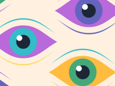 Abstract image of illustrated eyes 